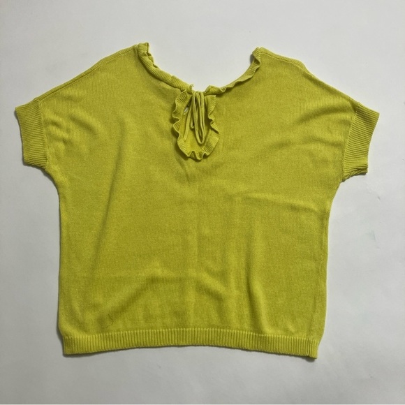 ANTHRO MOTH neon yellow short sleeve sweater - Picture 2 of 5